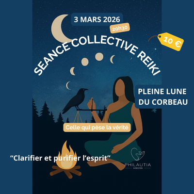 Soin Reiki Collectif à Distance – Pleine Lune du Corbeau - Mardi 3 mars 2026