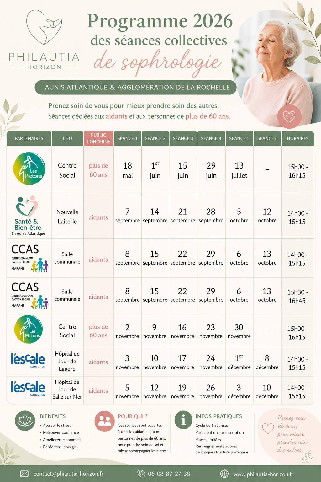 Planning 2026 des séances collectives